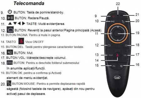 Receiver adaptor telefon android- TV Smart cu afisare smartphone pe ecranul TV Trevi Smart TV BOX IP360SB telecomanda cu control vocal [4]