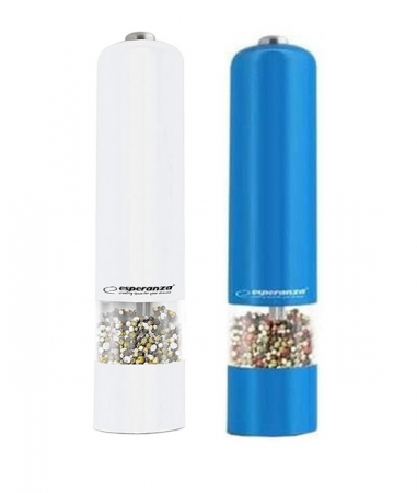 Rasnite si dozatoare condimente - Set 2 rasnite electrice sare si piper culoare Alb si Albastru EKP001WB