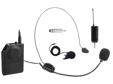 Periferice - Set microfon si receptor wireless Trevi Italia prindere clips si banda pentru cap, frecventa 174-216 MHz