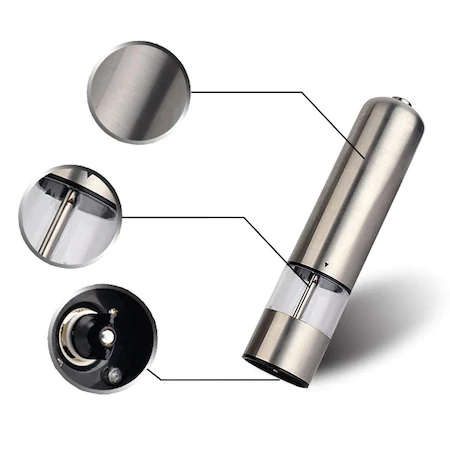 Set 3 rasnite electrice din inox  EKP003I din otel inoxidabil si control finetea macinarii [3]
