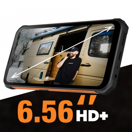 Telefoane mobile - Smartphone HAMMER VA cu carcasa si ecran ramforsate 6.56” memorie 64GB 4 GB Ram camera 13000 Mpx baterie 6500mAh rezistent apa IP69 dual SIM  meniu RO