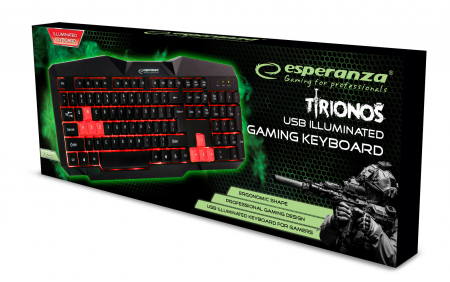 tastatura gaming iluminata cu LED rosu [1]