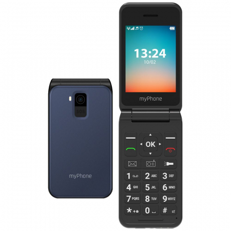Telefoane mobile - Telefon cu clapeta pentru seniori display 2.8" si buoane mari tehnologie 4G VoLTE, dual sim, functie SOS, Bluetooth, difuzor, ceas, baterie 1000 mAh USB-C, meniu RO cu info RO Alert