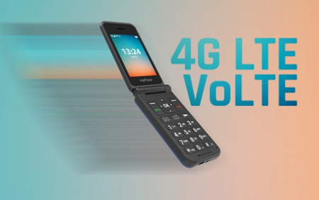 Telefon cu clapeta pentru seniori display 2.8" si buoane mari tehnologie 4G VoLTE, dual sim, functie SOS, Bluetooth, difuzor, ceas, baterie 1000 mAh USB-C, meniu RO cu info RO Alert [9]