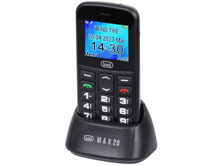 Telefoane mobile - RESIGILAT - Telefon seniori butoane mari iluminate camera foto, difuzor, lanterna, agenda 150,  5 numere cu functie SOS, bluetooth ,iesire casti, ceas, alarma Trevi Italia MAX2000 - RESIGILAT