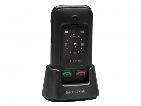 Telefon seniori Trevi Italia FLEX 90 4G pliabil dubludisplay soclu incarcare butoane mari camera foto, radio difuzor lanterna agenda 500, 8 numere familie functie SOS, bluetooth, reportofon, alarma, g [0]