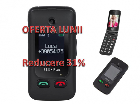 Telefon seniori Trevi Italia pliabil dubludisplay, butoane mari camera foto, radio FM, difuzor, lanterna, agenda 250,  5 numere cu functie SOS, bluetooth ,iesire casti, reportofon, ceas, alarma [6]
