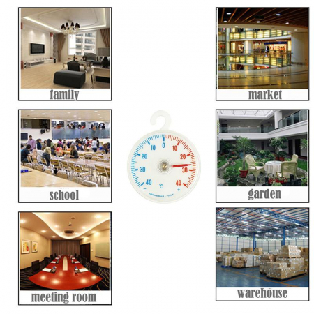 Termometru de exterior si interior analog, temperaturi de la -50 la +50 grade C, transparent, 7.5x7.5x2.3 cm [2]