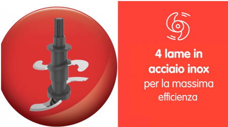 Tocator chopper G3Ferrari G20154 cu 4 lame din otel inoxidabil functie pulse 250W vas 400ml rosu [3]