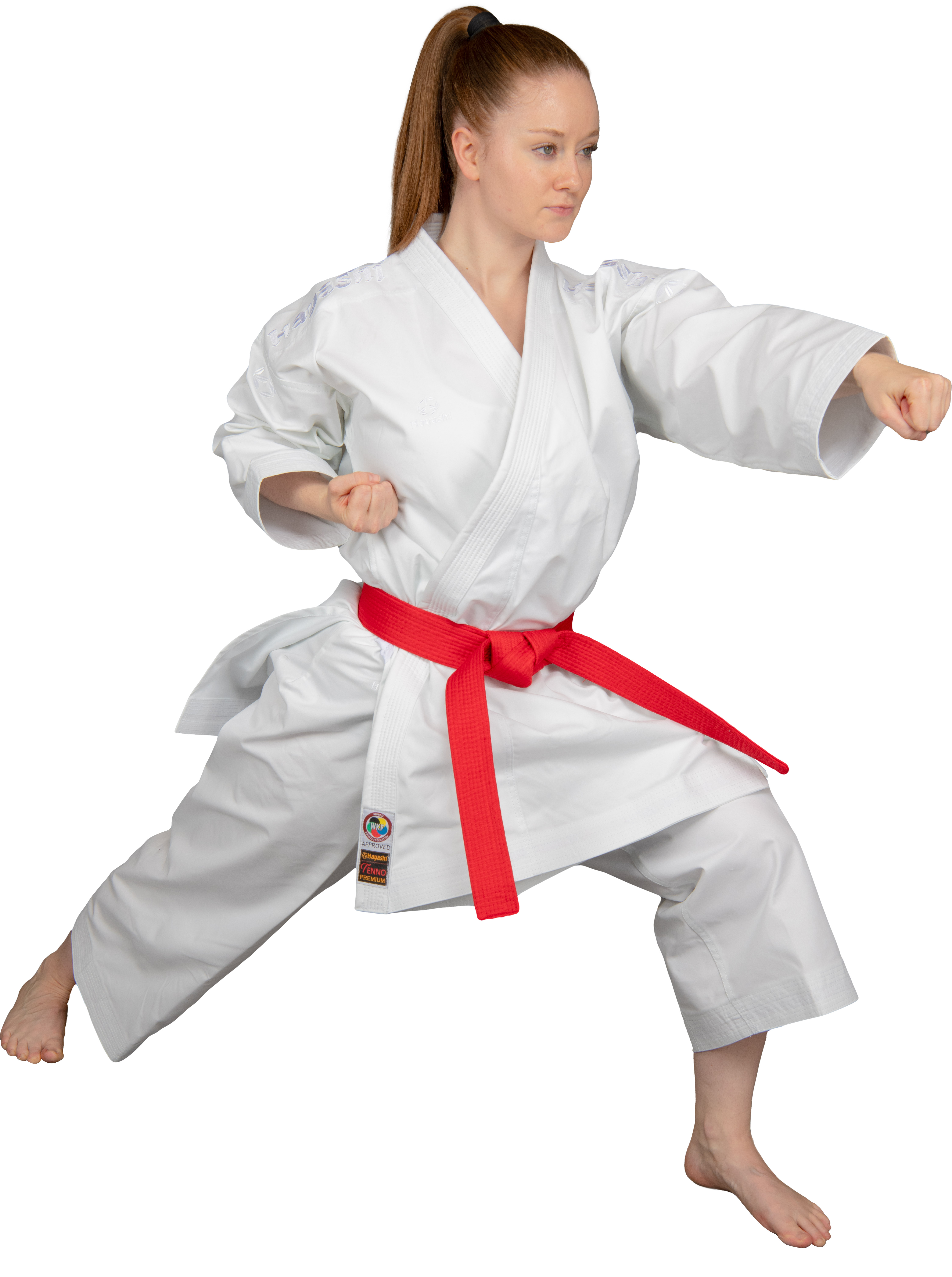 Karate gi “Tenno Premium” - Alb, broderie alba, marime 130 cm [7]