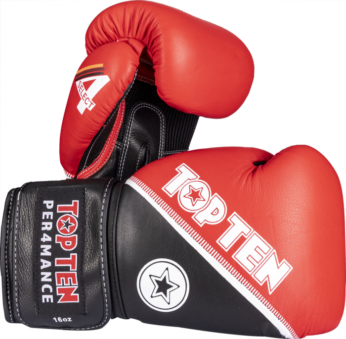 Manusi Box “4select” piele - rosu-negru, 10 oz [1]