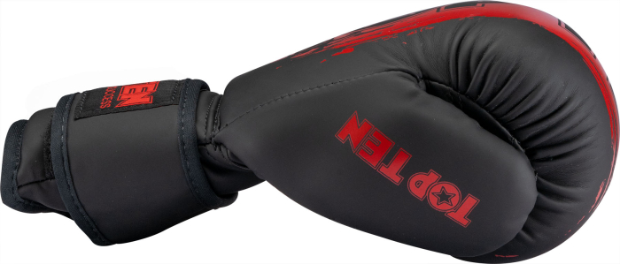 Boxing gloves “Power Ink Kids” - 6 oz, black-red, KidsCut [3]