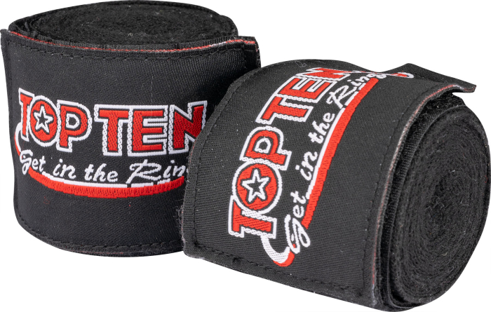 Boxing starter set "Mentor" with mouth guard and hand wraps - 10 oz, black-white [9]