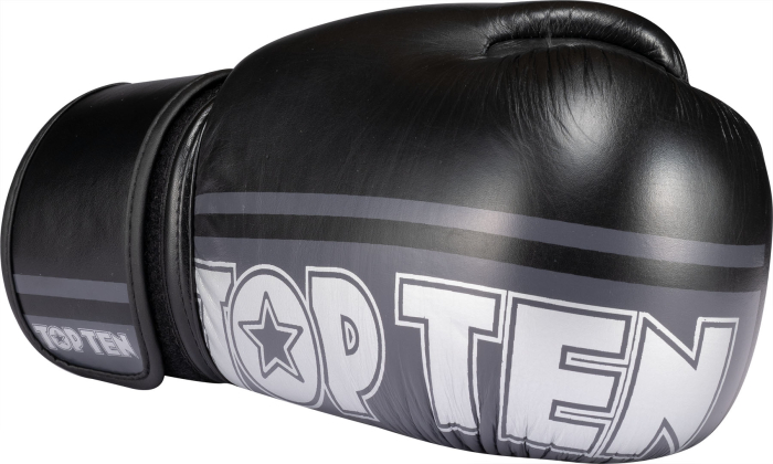 Boxing starter set "Mentor" with mouth guard and hand wraps - 10 oz, black-white [2]