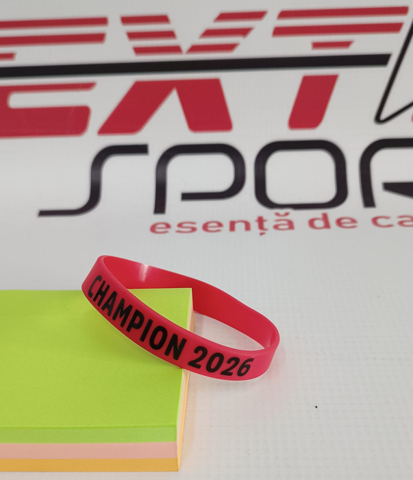 Bratara din silicon, rosu,"champion 2026",12 mm [2]