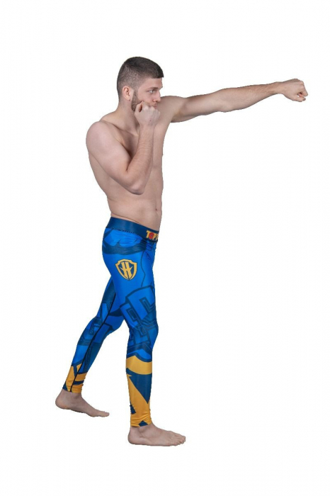 Pantaloni MMA Hercules, Top Ten, Albastru-Galben, S [7]