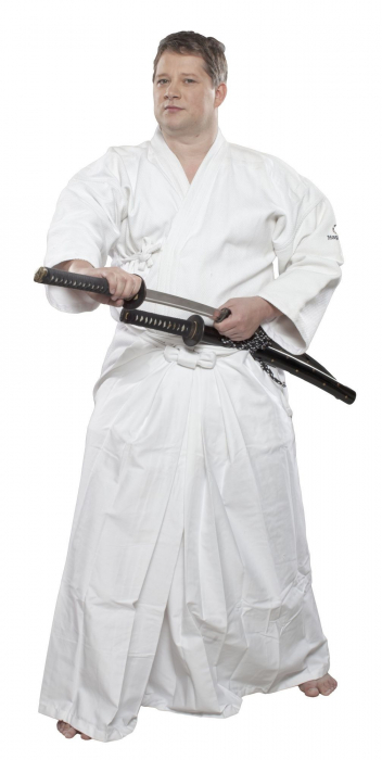 HAKAMA pentru Kendo, Aikido, Hayashi, alb, 160cm [1]