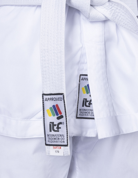 Dobok De-Luxe, aprobat ITF, Top Ten, Alb, 140 cm [4]