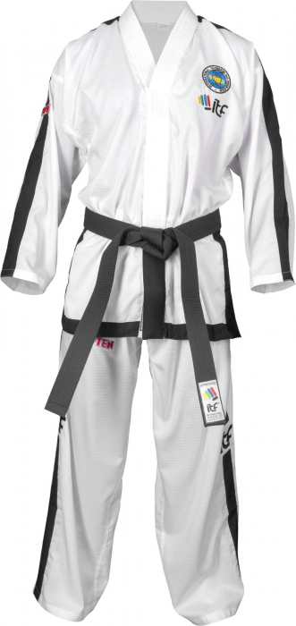 Dobok Instructor, Diamond, aprobat ITF, Top Ten, Alb, 4-6 Dan, 160 cm [2]