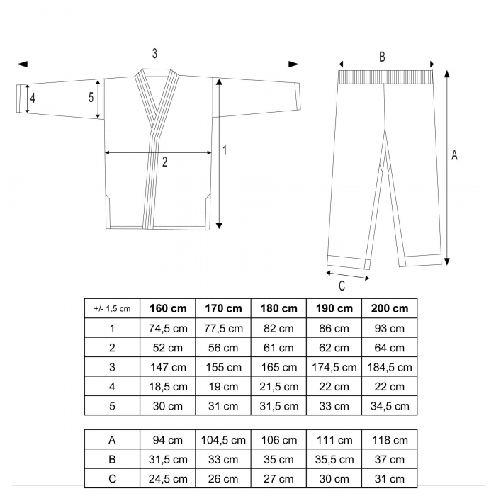 Dobok Instructor, Diamond, aprobat ITF, Top Ten, Alb, 4-6 Dan, 160 cm [9]