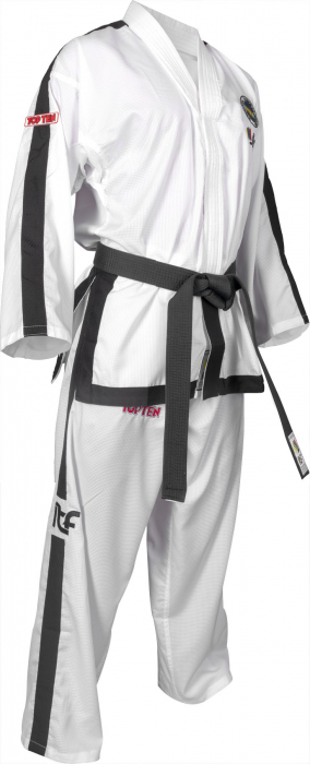 Dobok Instructor Diamond, aprobat ITF, Top Ten, Alb, 4-6 Dan, 160cm [7]