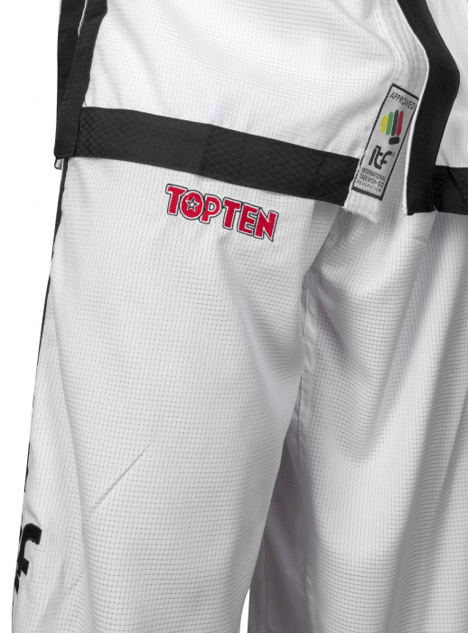 Dobok Instructor Diamond, aprobat ITF, Top Ten, Alb, 4-6 Dan, 160cm [4]