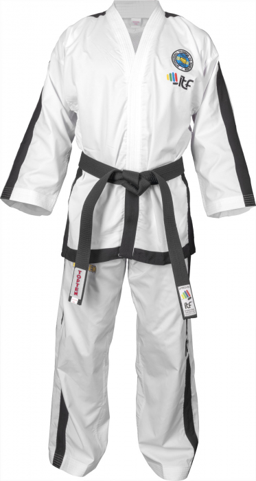 Dobok Instructor, Premium Gold, aprobat ITF, Top Ten, Alb, 4-6 Dan, 180 cm [12]