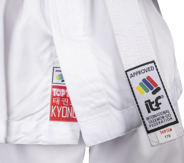 Dobok Kyong, Top Ten, Bluza cu scai, Alb,140 cm [8]