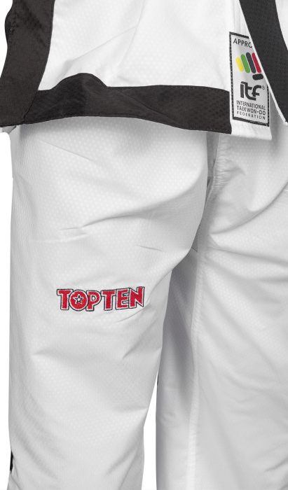 Dobok Master Diamond, aprobat ITF, Top Ten, Alb, 180 cm [8]