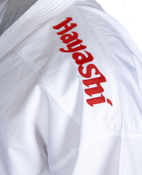 Karate-GI „ECO”, aprobat WKF, Hayashi, Alb, Cu broderie Hayashi, 195 Cm [4]
