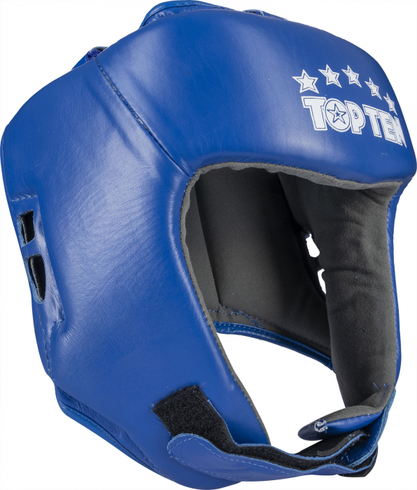 Head Guard made of genuine leather - blue, size L, incl. IBA label [1]