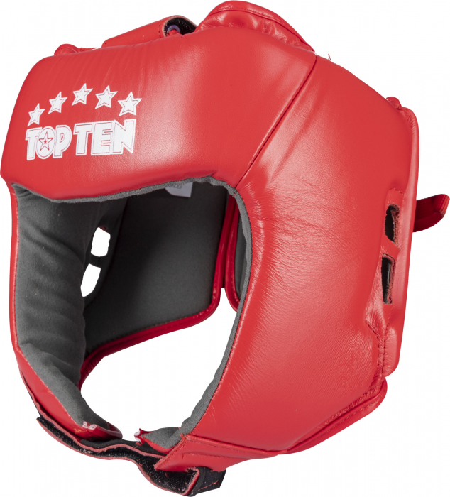 Casca protectie din piele autentica - rosu, marime XL, eticheta IBA [4]