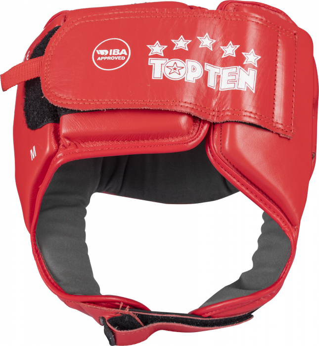 Casca protectie din piele autentica - rosu, marime XL, eticheta IBA [3]