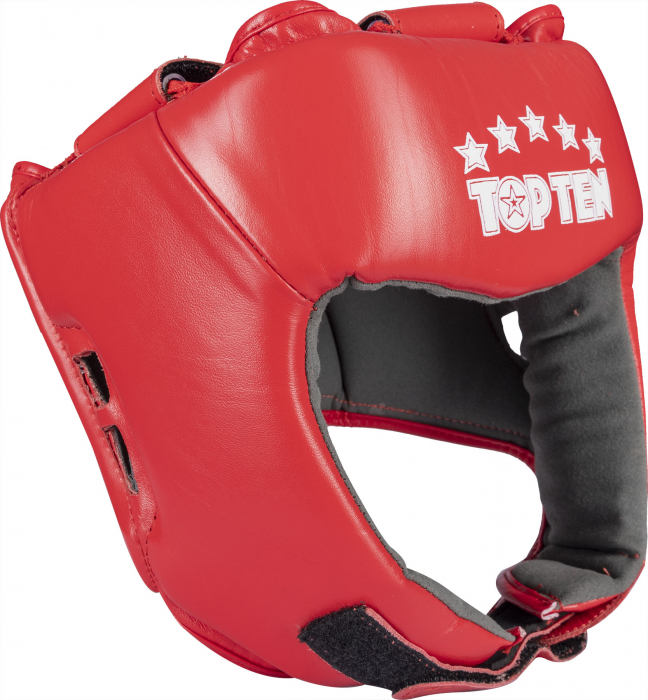 Casca protectie din piele autentica - rosu, marime XL, eticheta IBA [1]