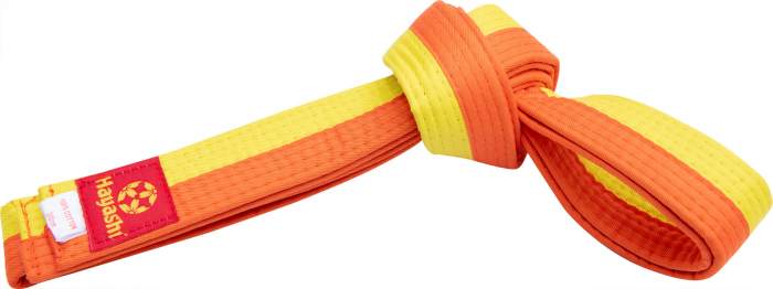 Centura de karate cu doua tonuri-galben-portocaliu, Hayashi, 220 cm [1]