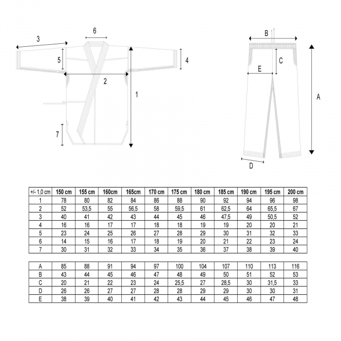 Karate-Gi Katamori, aprobat WKF, Hayashi, Alb, 135 cm [5]