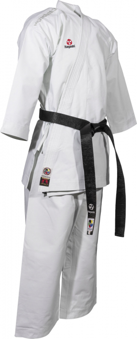 Karate-Gi Katamori, aprobat WKF, Hayashi, Alb cu broderie alba, 200 cm [3]