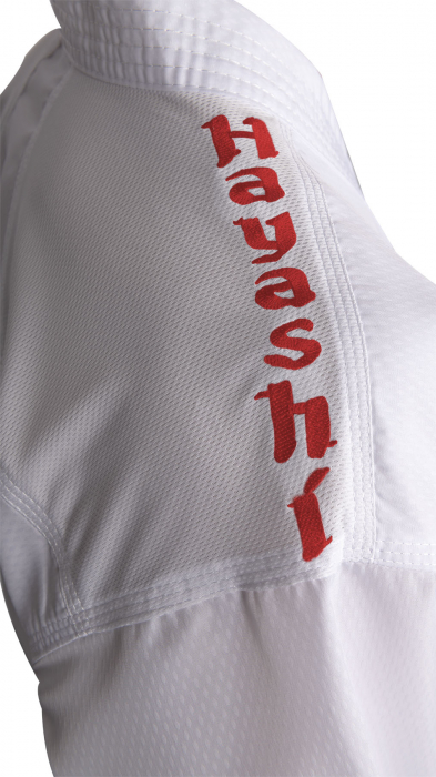 Karate-Gi "Premium Kumite", aprobat WKF, Hayashi, Alb cu broderie albastra, 175 cm [24]