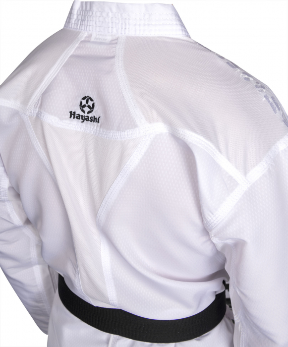Karate-Gi "Premium Kumite", aprobat WKF, Hayashi, Alb cu broderie albastra, 175 cm [14]