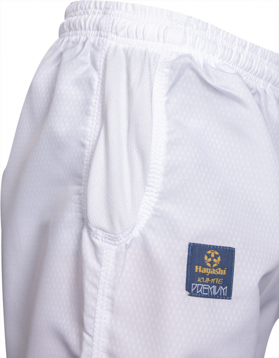 Karate-Gi "Premium Kumite", aprobat WKF, Hayashi, Alb cu broderie albastra, 175 cm [17]