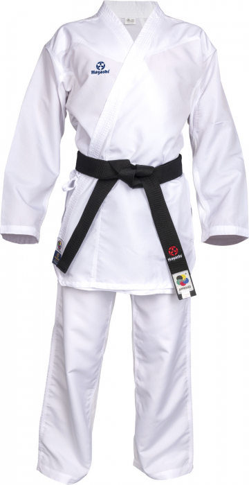 Karate-Gi "Premium Kumite", aprobat WKF, Hayashi, Alb cu broderie albastra, 175 cm [6]
