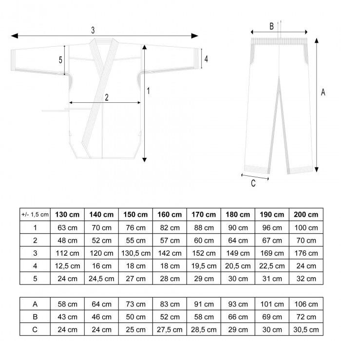 Karate -GI „Tenno” (aprobat WKF) - Alb, 12 oz, dimensiune 160 cm [6]