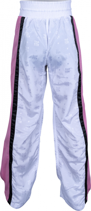 Pantalon Kickboxing “Mesh” - marime XS = 150 cm, alb-roz [4]
