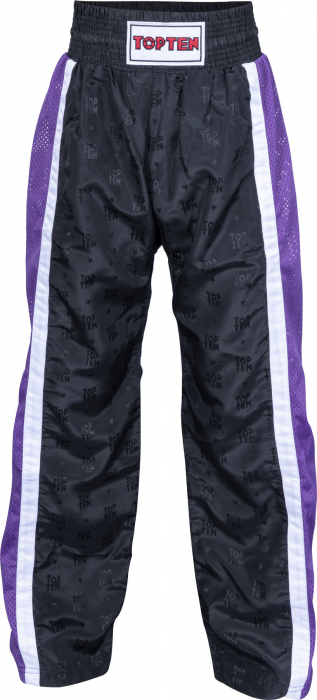 Kickboxing pants “Mesh” - size M = 170 cm, black-purple [2]