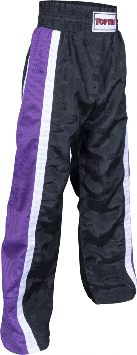 Kickboxing pants “Mesh” - size M = 170 cm, black-purple [1]
