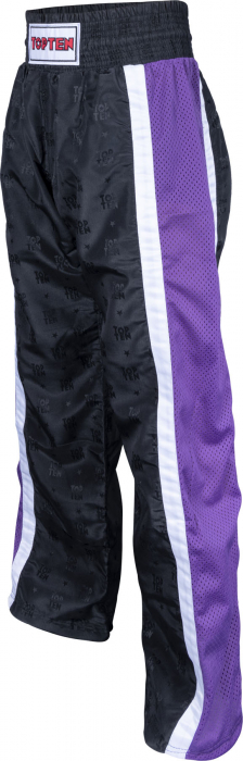 Kickboxing pants “Mesh” - size M = 170 cm, black-purple [3]