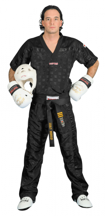 Kickboxing pants “Mesh” - size XL = 190 cm, black-black [1]