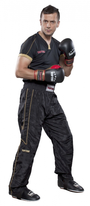 Kickboxing pants - size XL = 190 cm, black-gold [3]