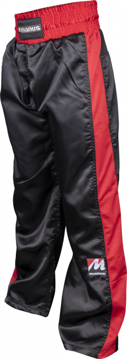 Pantaloni Kickboxing, Manus, Negru-Rosu, 160 cm [3]