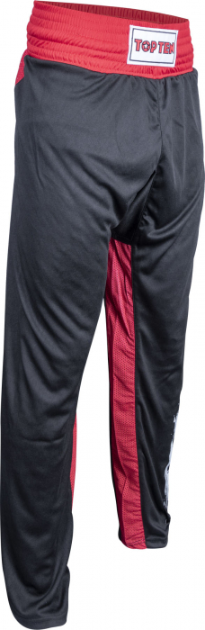 Pantaloni Kickboxing “SlimFit” , aprobat WAKO - negru-rosu, marimea 120 cm [1]
